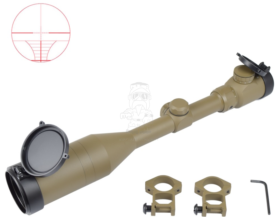 3x9x50E Red Target Scope Ottica Tan Fog & Shock by Snow Wolf