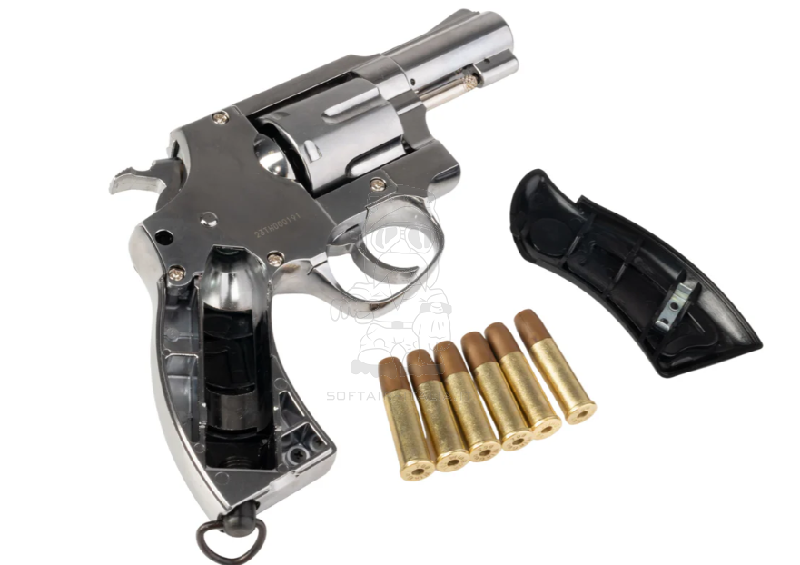 731 Sheriff M36 2.5inch Co2 Revolver Chrome Version w. Black Grips by Gun Heaven