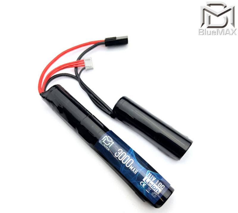 BlueMax Li-ion Battery Batteria 11.1v 3000mah 10C CQB Type Tamiya Connector by BlueMax