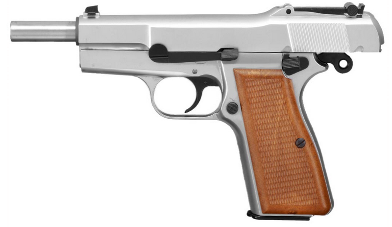Browning HP High Power M1935 Full Metal Chrome-Silver with Stock Version by WE
