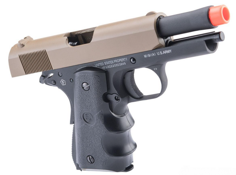 Colt 1911 Defender Cybergun Licensed GBB Gas Blow Back Dual Color Tan Slide Version by SRC > Cybergun