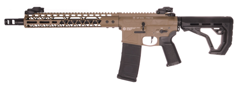 FREYA AR15 Skeleton 13inch ETU - DMR Designated Marksman Rifle SilentOps Tan Version by Delta Armory