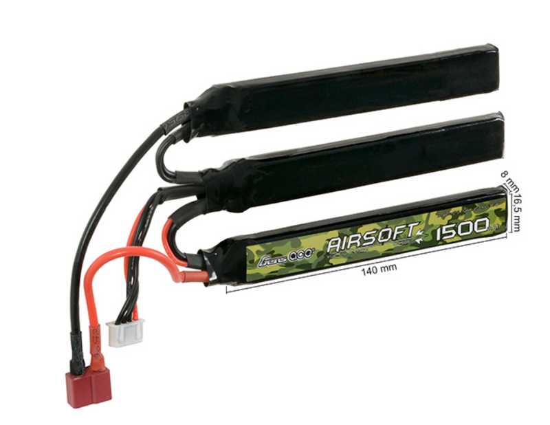 Gens Ace Li-Po Battery 1500 Mah 25C 3S1P 11.1V Nunchuck with Deabs T-Plug by Gen Ace
