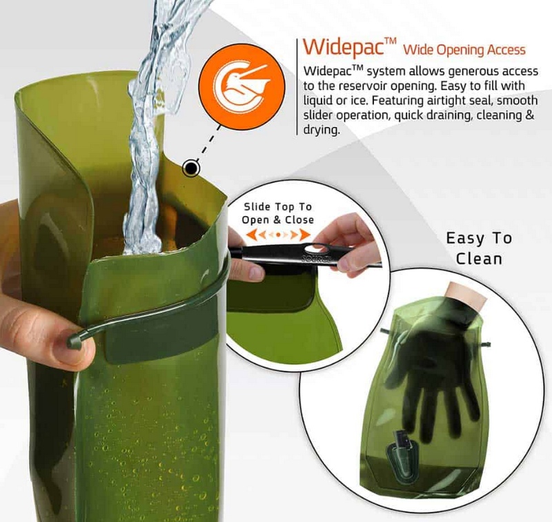 Kangaroo 1L Collapsible Canteen with MC Multicam MOLLE Pouch by SOURCE Tactical