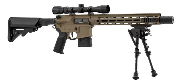 Lancer Tactical DMR LT-32 Semi - Auto Only Tan Dual - Color AEG by Lancer Tactical