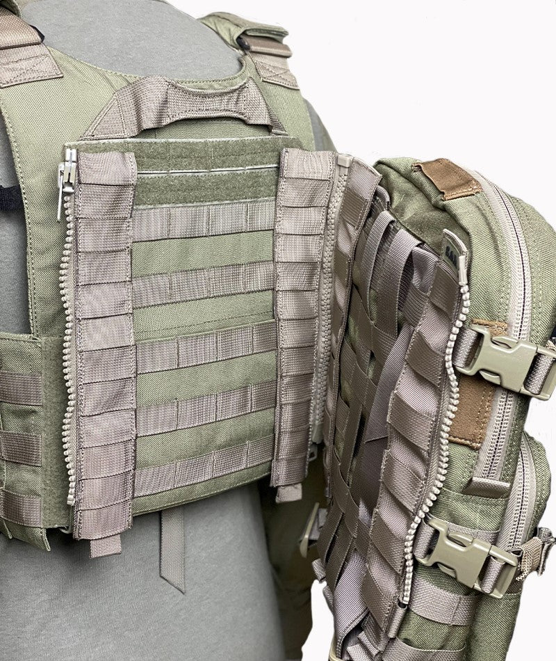 Molle Zip Interface for Backpack Black by S.O.D. GEAR for Special Operator