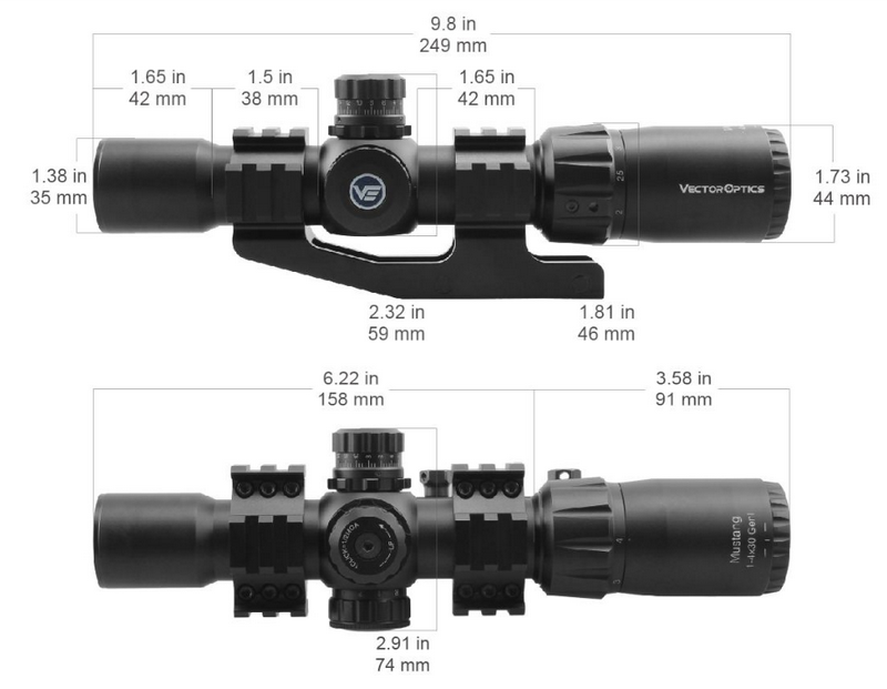 Mustang Ottica Riflescope 1-4x30SF by Vector Optics