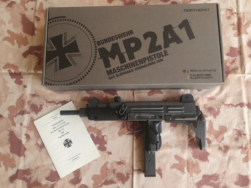 NorthEast MP2A1 German UZI Version Maschinenpistole Full Metal GBB Gas Blow Back by NorthEast