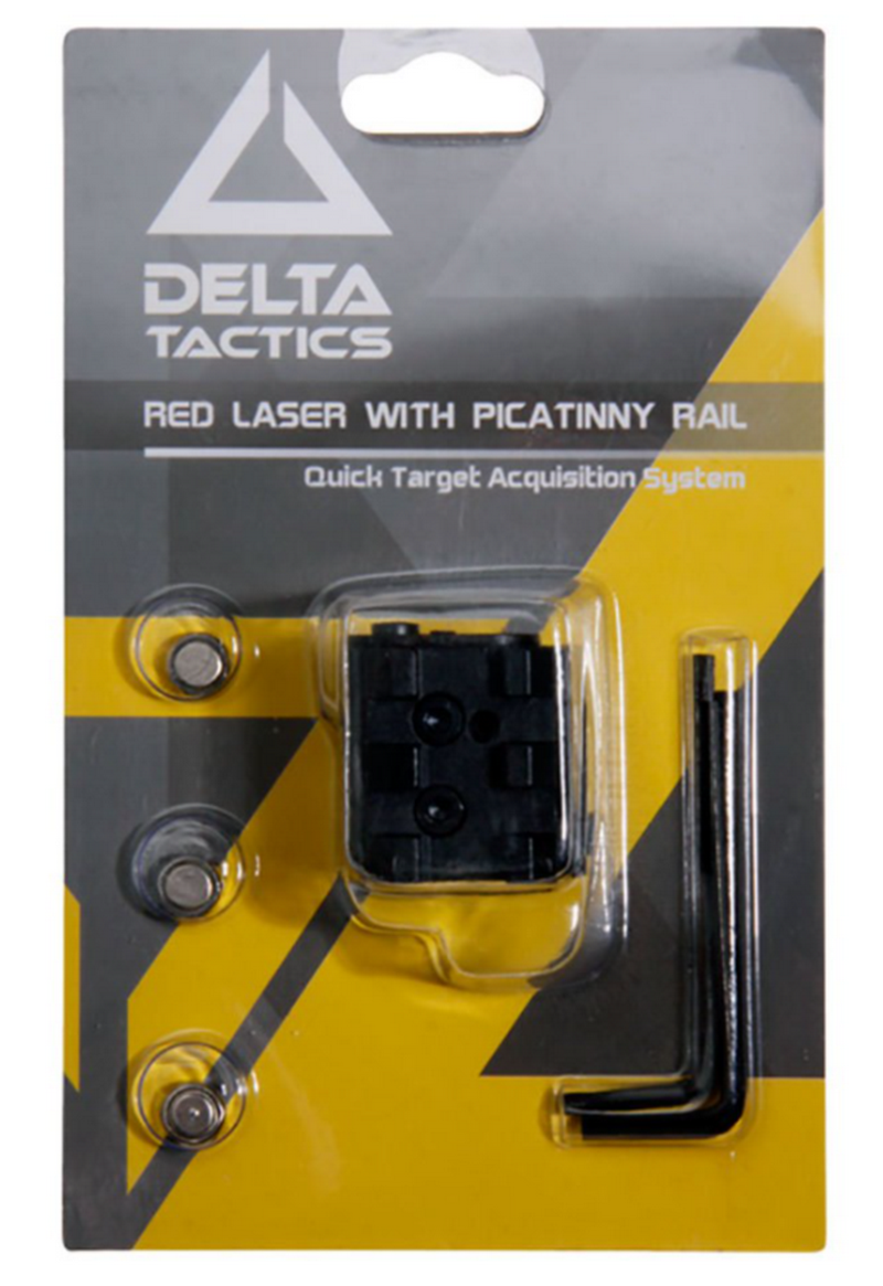Pistol Red Laser with Picatinny Rail Laser per Pistola con Slitta Weaver by Delta Tactics