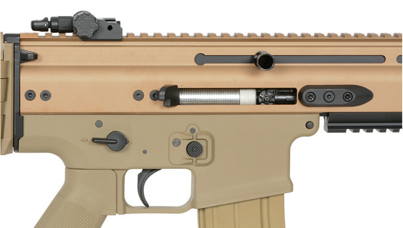 SCAR - L Tan FN Scritte e Loghi Originali Licensed Authenticity AEG by Cybergun - Platinum Cyma