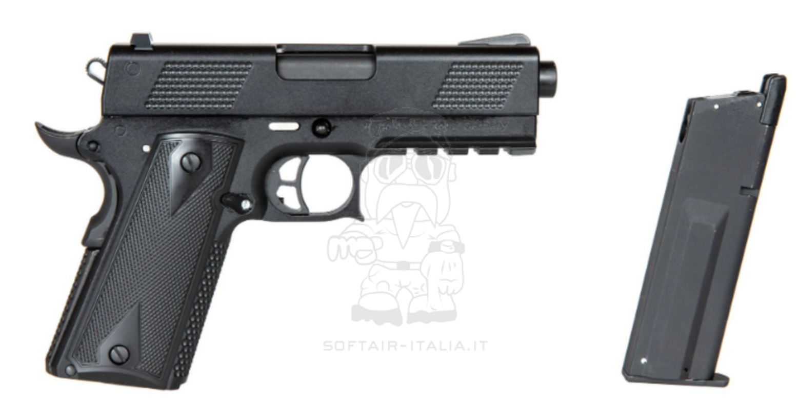 KORTH Licensed PRS 4inch M1911TAC Type GBB Gas Blow Back Full Metal Airsoft Pistol by ICS