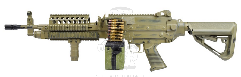 A&K Battle Worn EVO MK46 Mod0 Sopmod Dark Earth Desert Tan by A&K