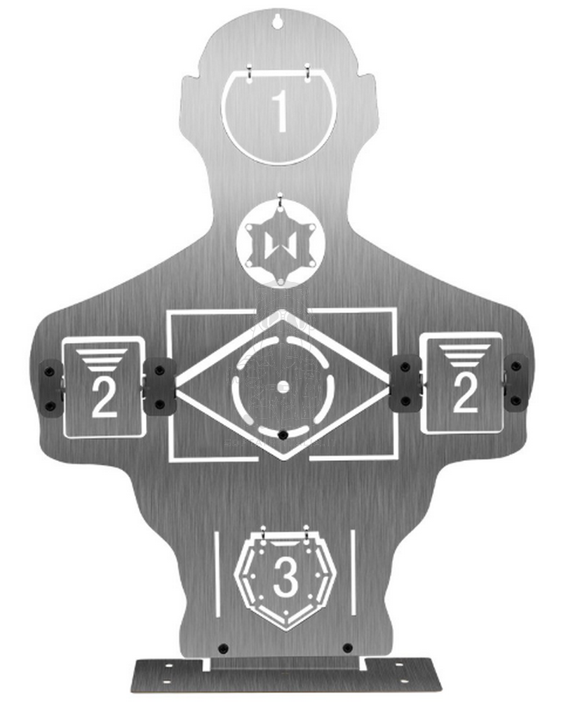 Airsoft - Softair Human Fake Metal Tilting - Reactive Targets Half Body Bersaglio Mezzo Busto in Metallo con Bersagli Basculanti - Reattivi
