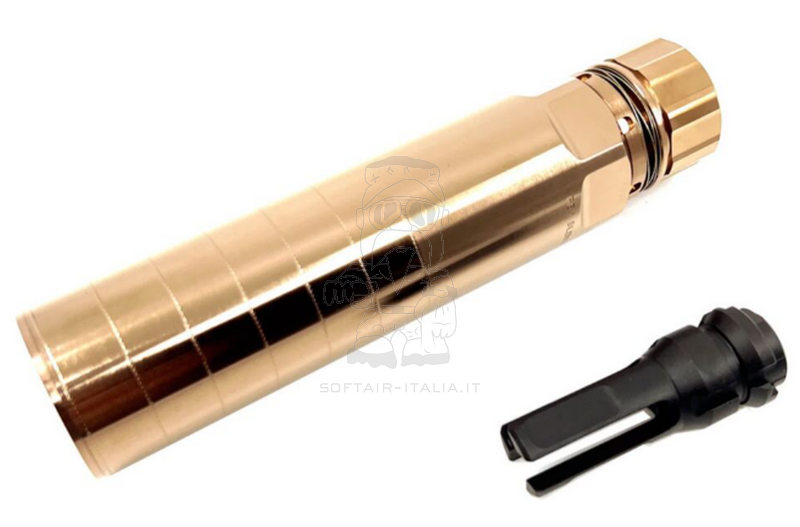 Airsoft Artisan MGX GEN9 Rex DA Flash Hider 14mm. CCW Suppressor Kit Silenziatore QPQ Red Copper by Airsoft Artisan