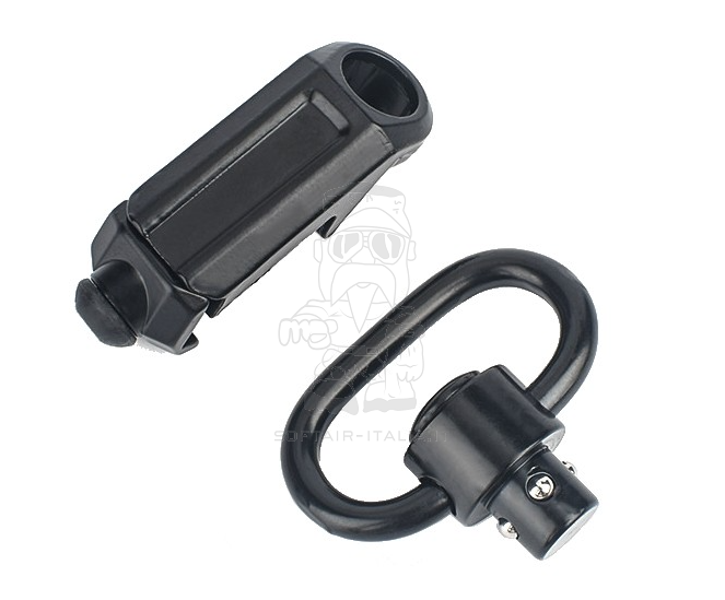 Anello Cinghia QD Sgancio - Aggancio Rapido con Supporto Sling Mount per Slitte Picatinny - Weaver