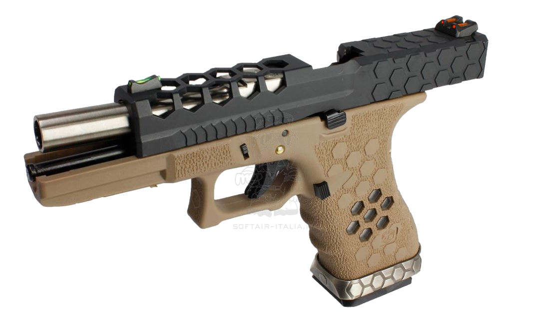 AW Custom G Type Hex Cut VX0111 GBB Dual Tone Tan - Black by Armorer Works