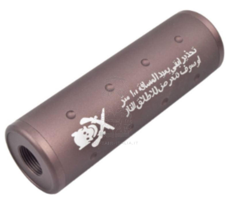 Barrel Extension - Silencer - Silenziatore CW-CCW DX-SX TAN 100mm. Stay Back 100 Meters or You Will Be Shot by Big Dragon