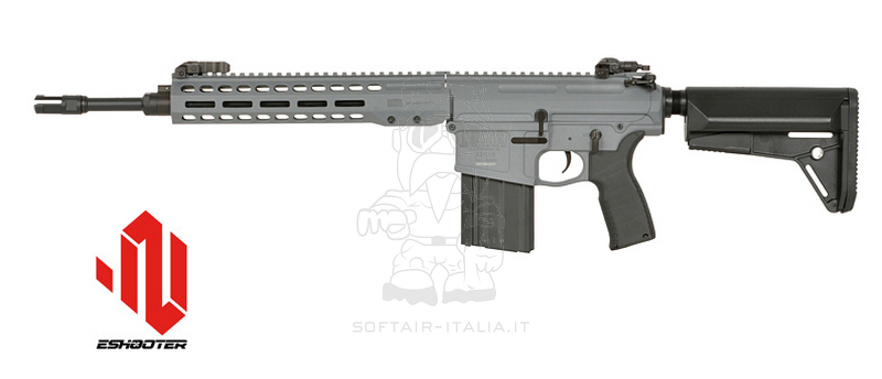 Barrett Rec10 11.5" M-LOK Handguard DMR Eshooter Kestrel V2 Basic Mosfet cal.7,62 AEG Grey Version by EGM > Cyma