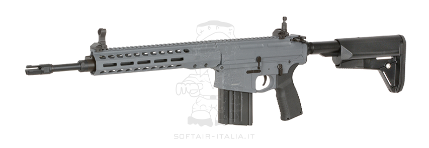Barrett Rec10 11.5" M-LOK Handguard DMR Eshooter Kestrel V2 Basic Mosfet cal.7,62 AEG Grey Version by EGM > Cyma