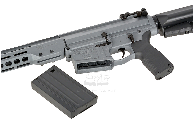 Barrett Rec10 11.5" M-LOK Handguard DMR Eshooter Kestrel V2 Basic Mosfet cal.7,62 AEG Grey Version by EGM > Cyma
