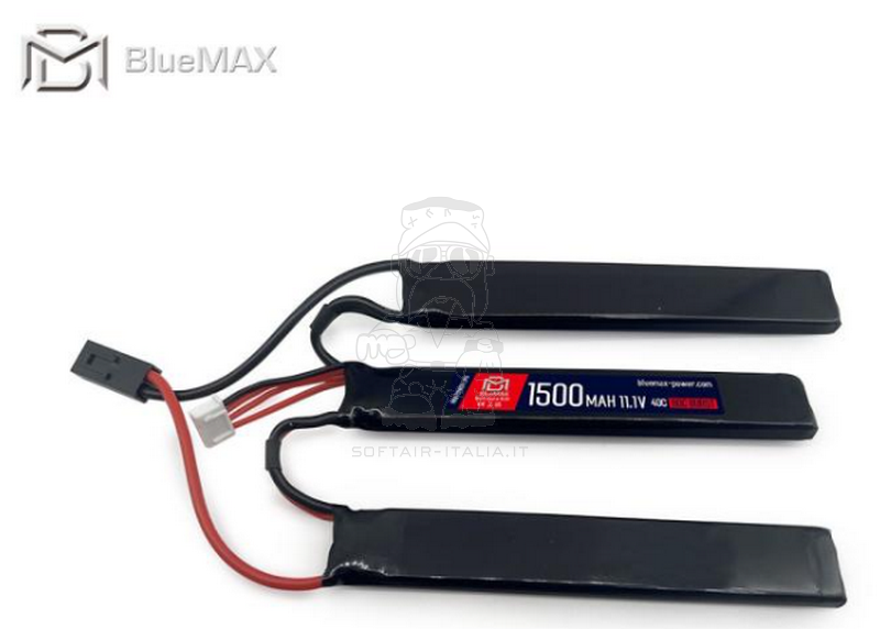 BlueMax Li-Po Battery Batteria 11.1v 1500mAh 40C 80Burst Tamiya Plug by BlueMax