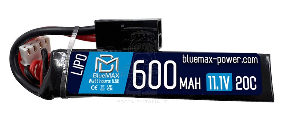 BlueMax Power® Li-Po Battery 600mAh 11.1v 20C Batteria LI-Po 75 x 16.5 x 18mm by BlueMax