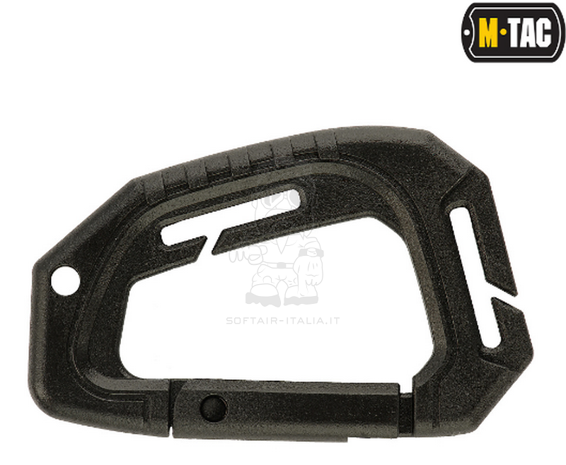 Carabiner Tactical Black Plastic Moschettone by M-TAC