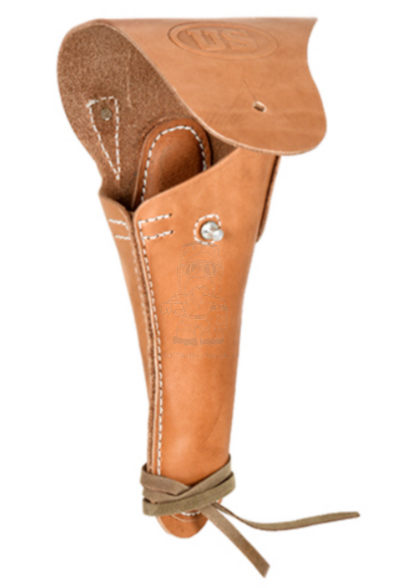 Colt 1911 Airsoft & Real Pistol Replica of Original WWII Leather Holster Fondina Repro in Cuoio