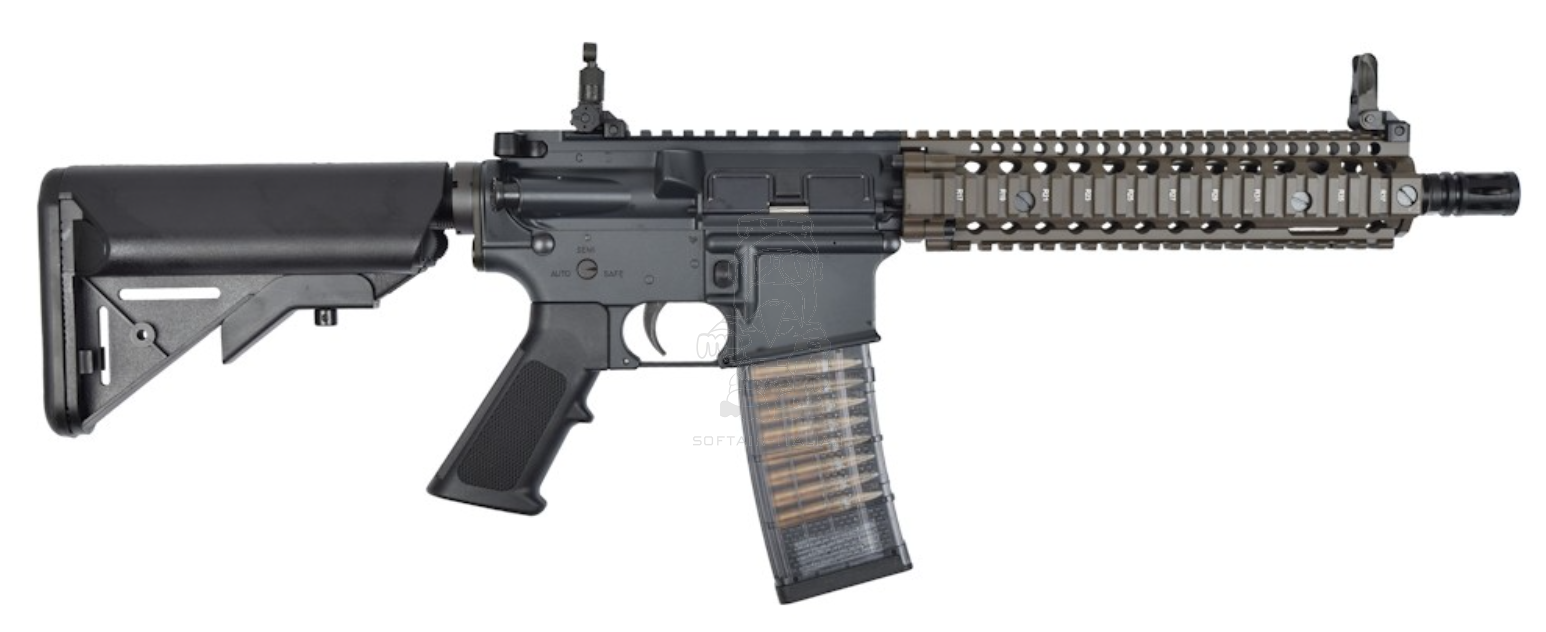 Colt MK18 CGS 10.5" GBB Gas Blow Back Scritte e Loghi Originali Dual Color Black - Bronze by Cyma