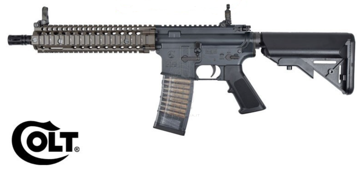 Colt MK18 CGS 10.5" GBB Gas Blow Back Scritte e Loghi Originali Dual Color Black - Bronze by Cyma