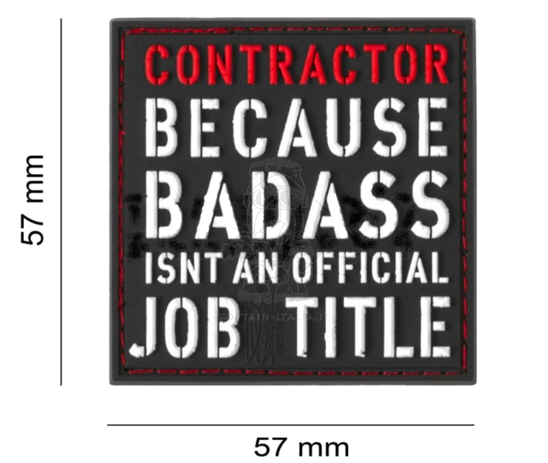 Contractor Badass 3D Rubber Patch