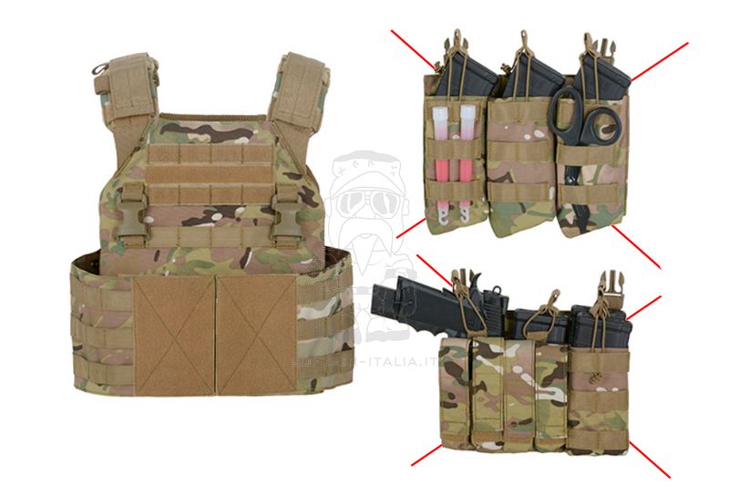 Cummerbund MC Multicamo Buckle Up Assault Plate Carrier by 8Fields