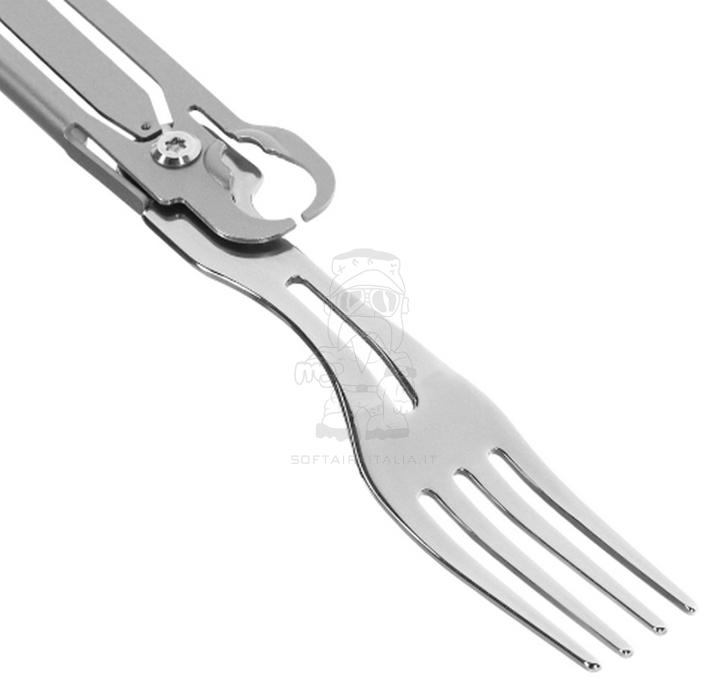 Cutlery Steel Spork Set w. Carabiner by M-TAC