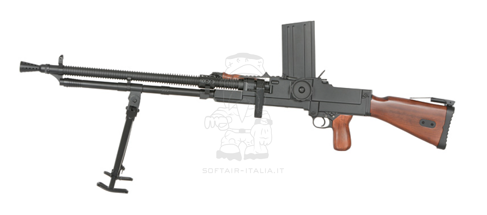 Czechoslovak ZB26 LMG Light Machine Gun MG26t Full Wood & Metal 110bb Metal Magazine Caricatore by S&T