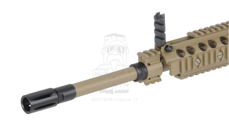 E&C SR25 - EC901 Desert Tan Dark Earth Semi Automatic Sniper Rifle AEG by E&C