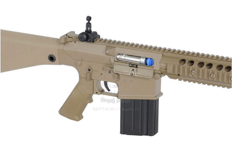 E&C SR25 - EC901 Desert Tan Dark Earth Semi Automatic Sniper Rifle AEG by E&C