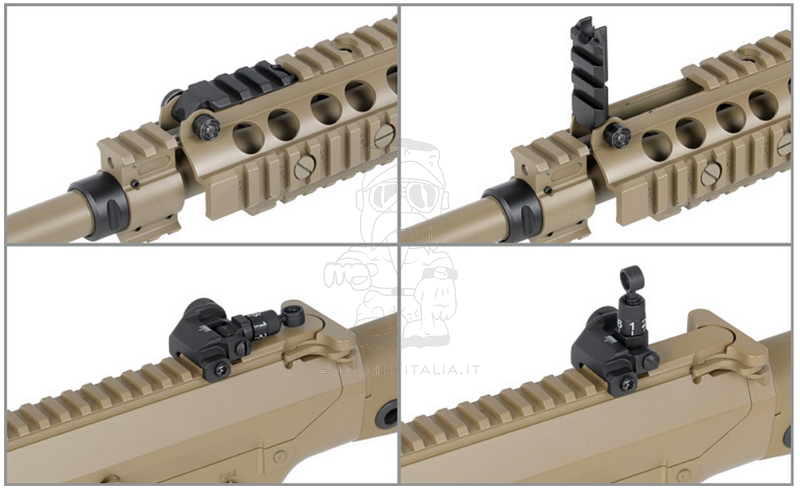 E&C SR25 - EC901 Desert Tan Dark Earth Semi Automatic Sniper Rifle AEG by E&C
