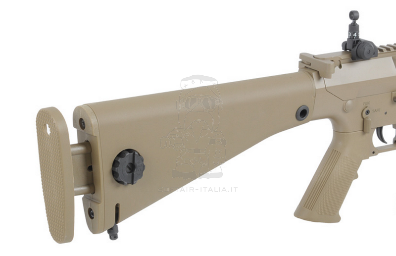 E&C SR25 - EC901 Desert Tan Dark Earth Semi Automatic Sniper Rifle AEG by E&C
