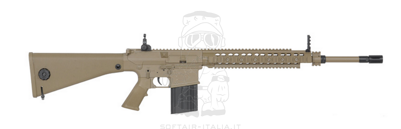 E&C SR25 - EC901 Desert Tan Dark Earth Semi Automatic Sniper Rifle AEG by E&C