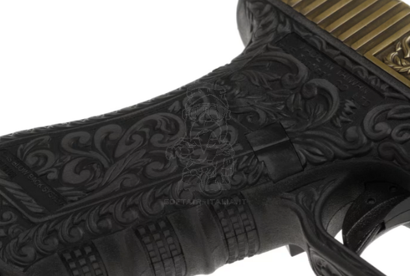 G17 WE17 Etched Metal Slide Classic Floral Pattern GBB Gas Blow Back Airsoft Pistol by WE