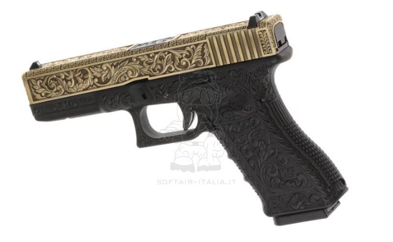 G17 WE17 Etched Metal Slide Classic Floral Pattern GBB Gas Blow Back Airsoft Pistol by WE