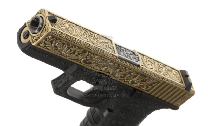 G17 WE17 Etched Metal Slide Classic Floral Pattern GBB Gas Blow Back Airsoft Pistol by WE