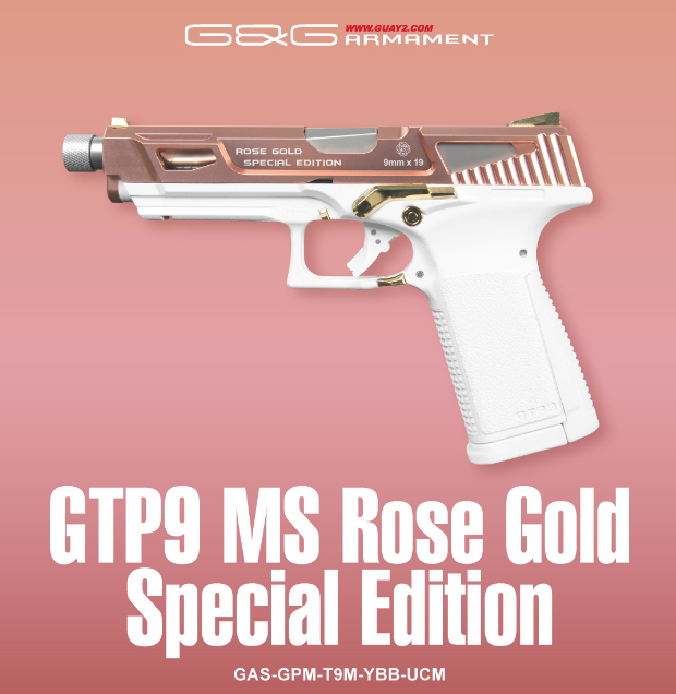 G&G GTP9 MS Rose  Gold Special Edition GBB Airsoft Pistol by G&G