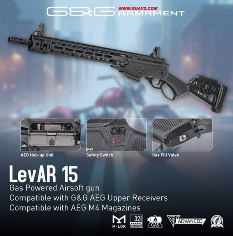 G&G Winchester Type LevAR 15 M-Lok 15Inch Lever Action Gas by G&G