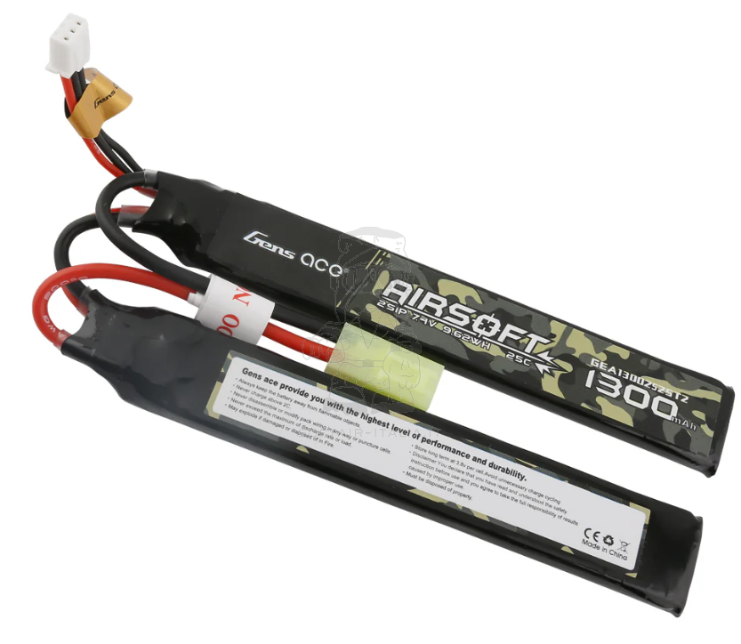 Gens Ace Li-Po Batteriy Batteria 1300mAh 25C 7.4v 2S1P Saddle by Gens Ace