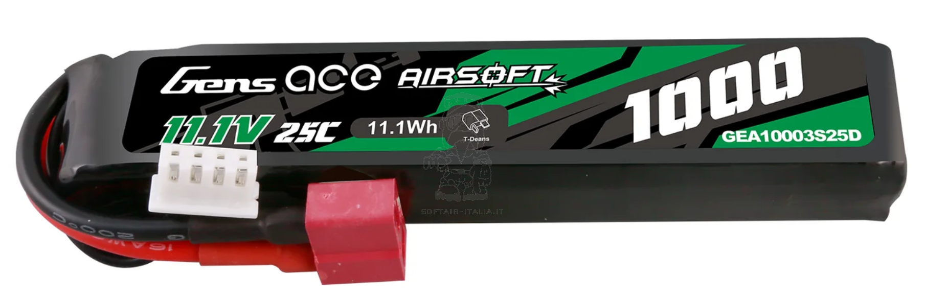 Gens Ace Li-Po Battery Batteria 103 x 18 x 16mm 1000mAh 25C T-Deans Buffer Stick by Gens Ace