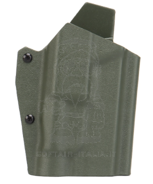 GLOCK Kydex Quick Pull G17 - 19 - 19x - 45 Torch TLR-1 Compatible OD Version Fondina by Wosport