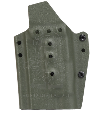 GLOCK Kydex Quick Pull G17 - 19 - 19x - 45 Torch TLR-1 Compatible OD Version Fondina by Wosport