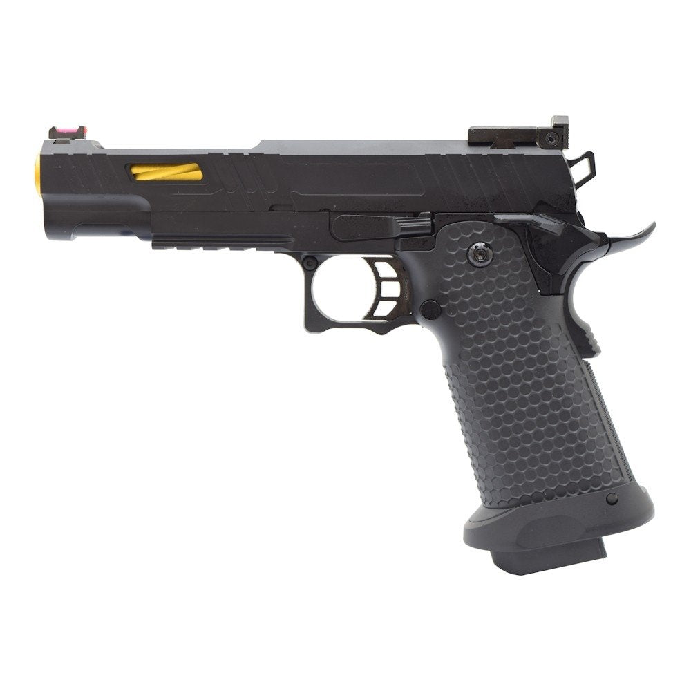 Golden Eagle Hi-Capa 5.1 Hex Cut Custom Type Full Metal GBB Gas Blow Back Airsoft Pistol by Golden Eagle