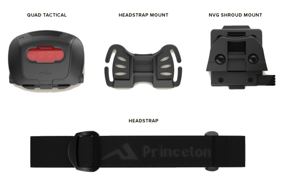 Head - Helmet Light Quad Tactical MPLS BK Black by Princeton Tech